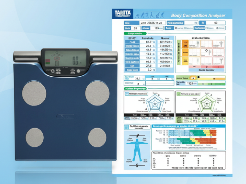Tanita BC 603FS — evolução da BC 601FS — balança de bioimpedância segmentar com 8 eletrodos e relatório de análise corporal